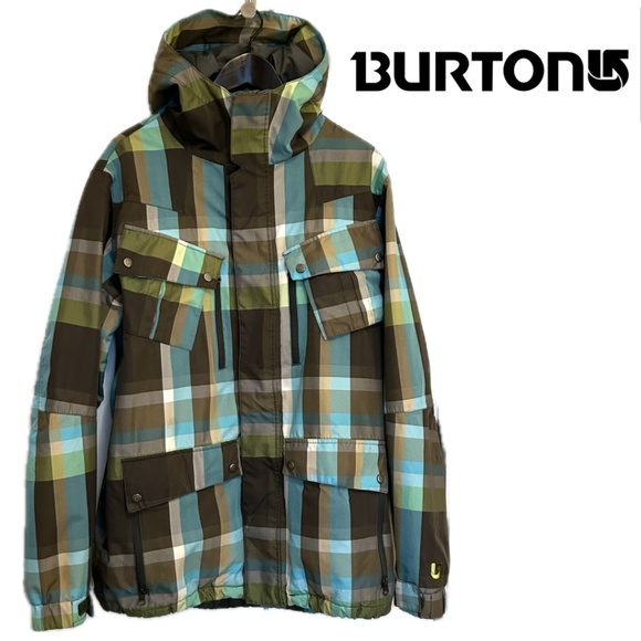 Burton Men’s GMP Traction Snowboard Jacket Plaid Size Medium - Picture 1 of 17